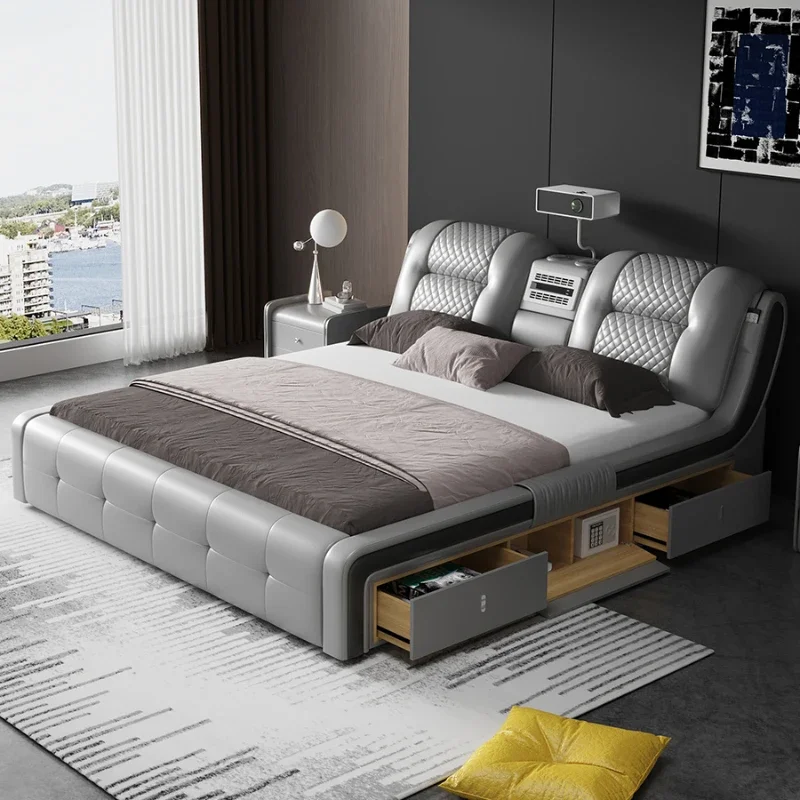 

Aesthetic King Size Bed Double Master Luxury Queen Double Bed Cheap Design Multifunctional Muebles Para Dormitorio Furniture