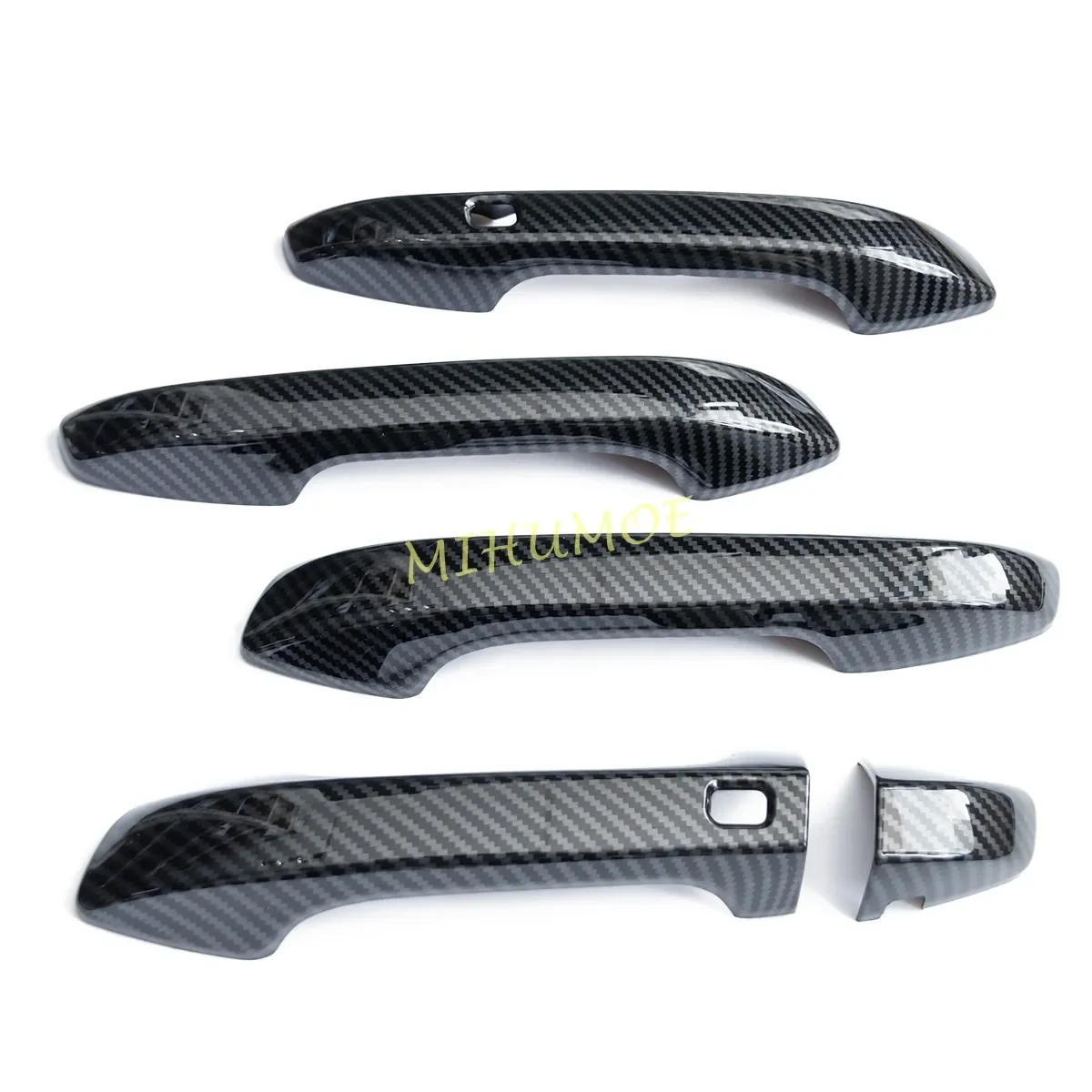 For 2019 2020 2021 2022 Kia Seltos Forte K3 Cerato w/ Keyless LHD Carbon Fiber Car Door Handle Strip Cover Trims