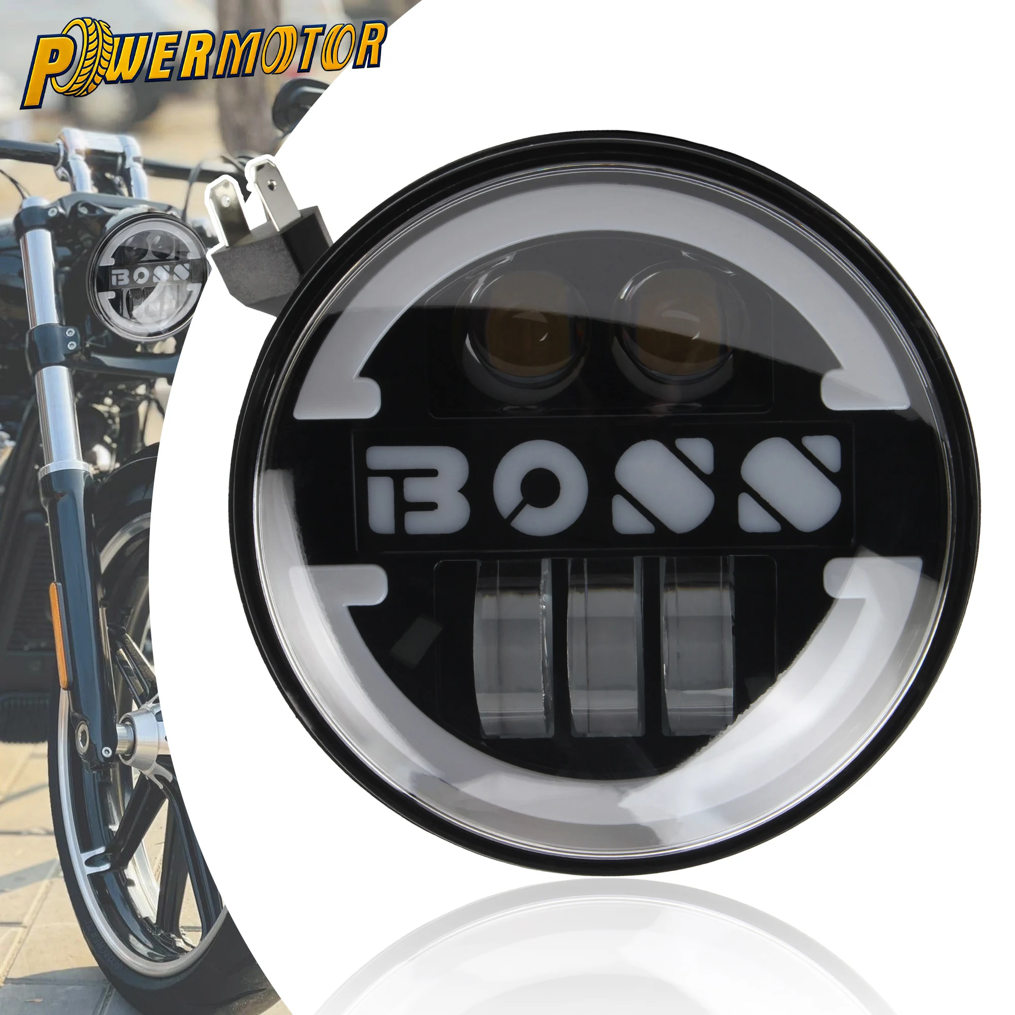 

For Harley Dyna Softail Sportster 883 XL883 FXCW Motorcycle 5.75 inch LED Headlight White Amber DRL High Low Beam Headlamp
