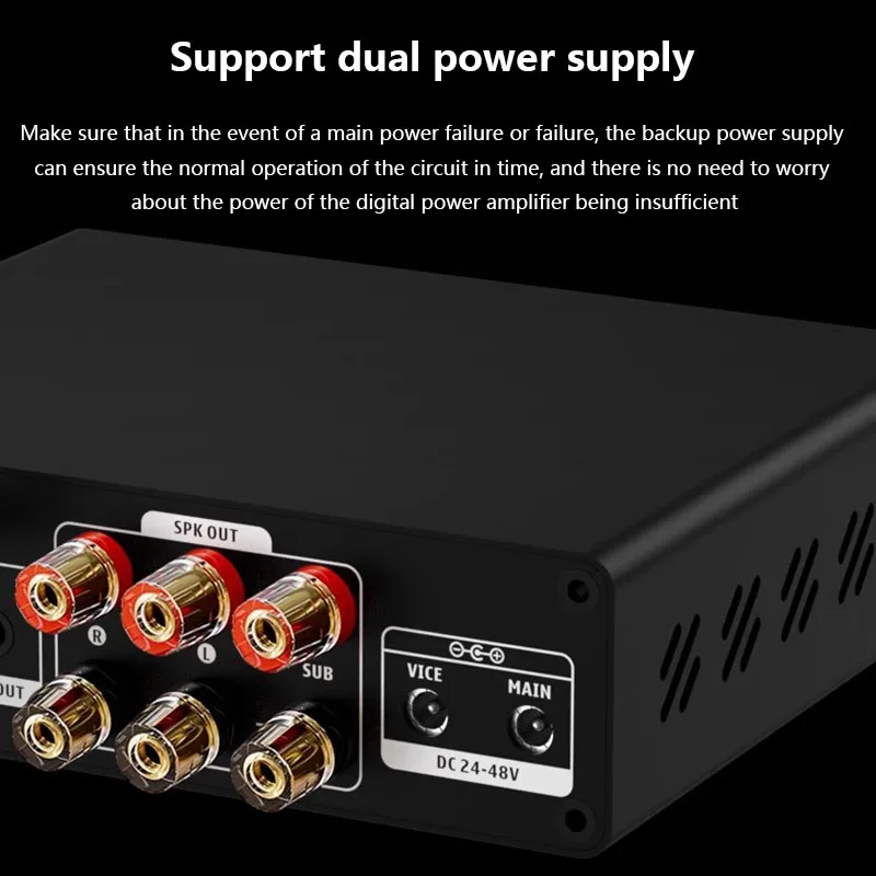 Amplificatore di potenza audio in classe D a 2.1 canali QCC3040 Bluetooth 5.2 HIFI Home 900W Amplificatore di potenza in uscita integrato 2 pezzi TPA3255 Chip