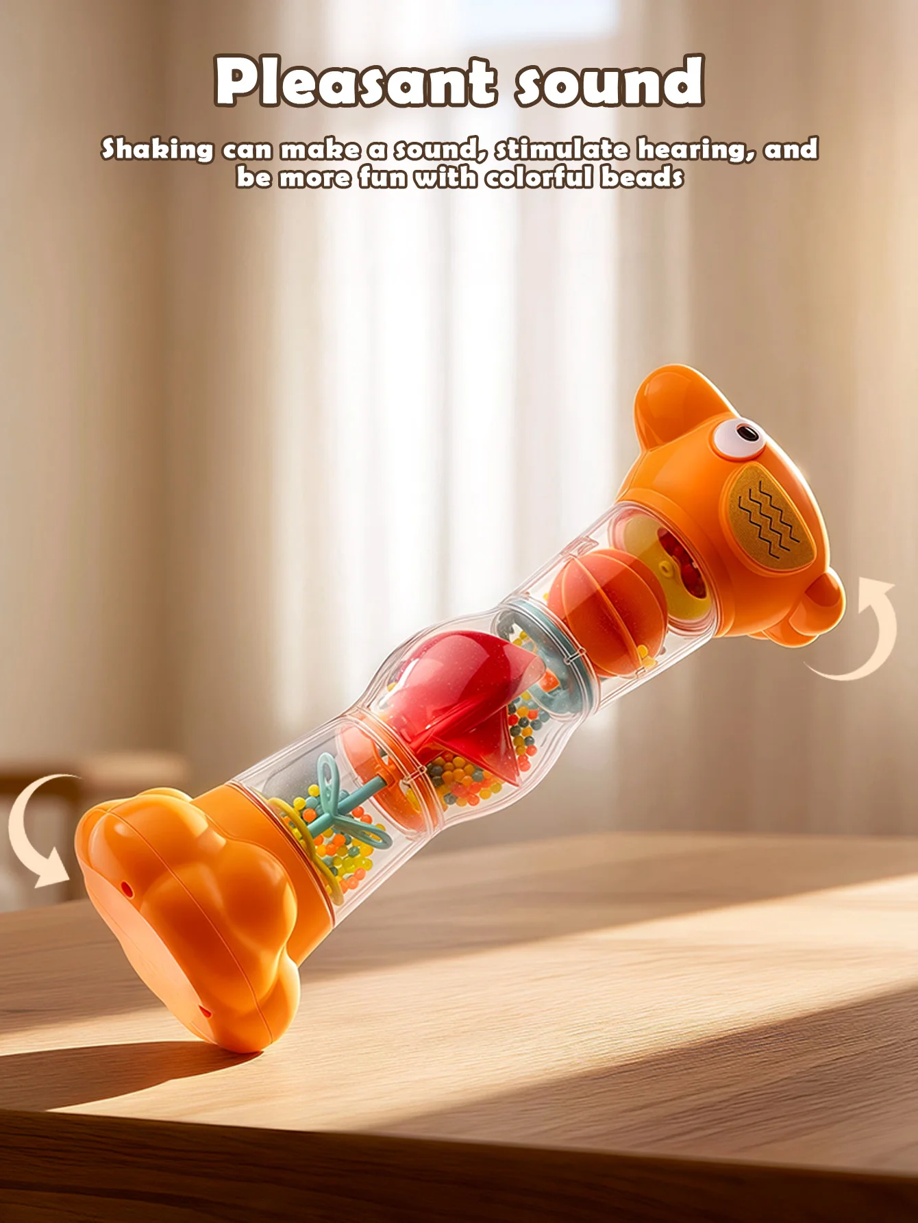 Baby Rain Sound Tube Toy Montessori Sensory Rattle Colorful Early Educational Musical Instrument for Toddlers Infant Gift