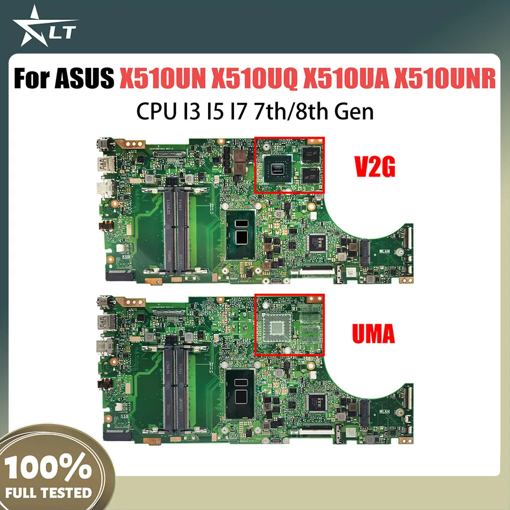 

X510UN Mainboard For ASUS X510UQ X510UA X510UNR X510UF F510U VM510UA X510UR S510UN S5100U Laptop Motherboard CPU I3 I5 I7 7 8th