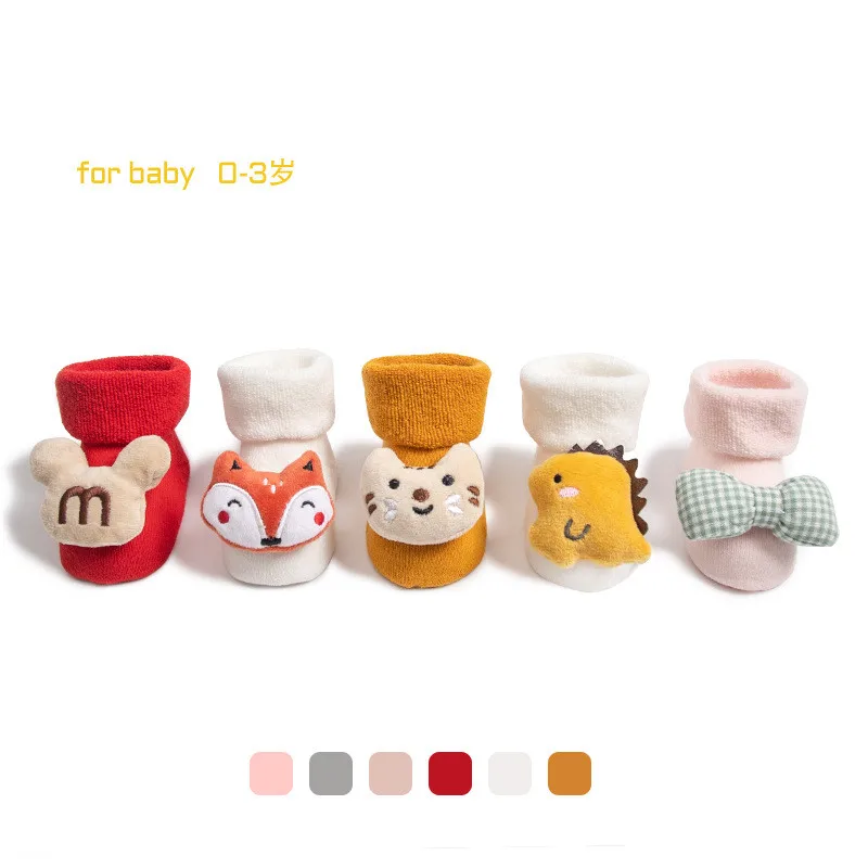 Baby Socks Autumn and Winter Pure Cotton Plush Thickened Warmth Cute Doll Baby Winter Wholesale Loose Cotton Socks Baby Socks