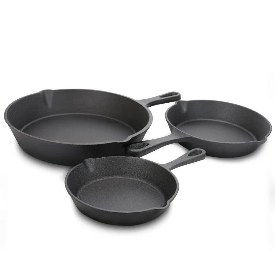 

Addlestone 3-Piece Preseasoned Cast Iron Skillet Set in Black