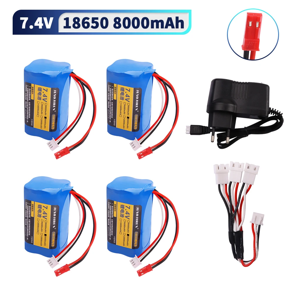 

Обновление литий-ионного аккумулятора 7,4 В, 8000 мАч JST PLUG для HuanQi 957/948/848B/827B/823/955/956/957/948 MJX F45/T55, детали игрушек на радиоуправлении