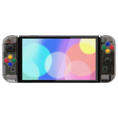 Imagen 2 del producto eXtremeRate Juego completo de carcasa de repuesto para Nintendo Switch OLED, placa trasera y soporte, carcasa Joycon con botones coloridos