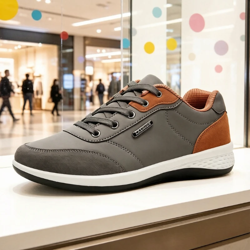 Trendy Lightweight Men Shoes Waterproof Walking Sneakers Leisure Male Leather Sports Shoes Non-Slip Footwear Tennis for Men