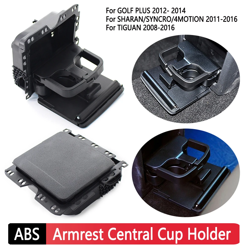 Central Console Armrest Rear Cup Drink Holder for GOLF PLUS 2012- 2014 for SHARAN/SYNCRO/4MOTION 2011-2016 for TIGUAN 2008-2016