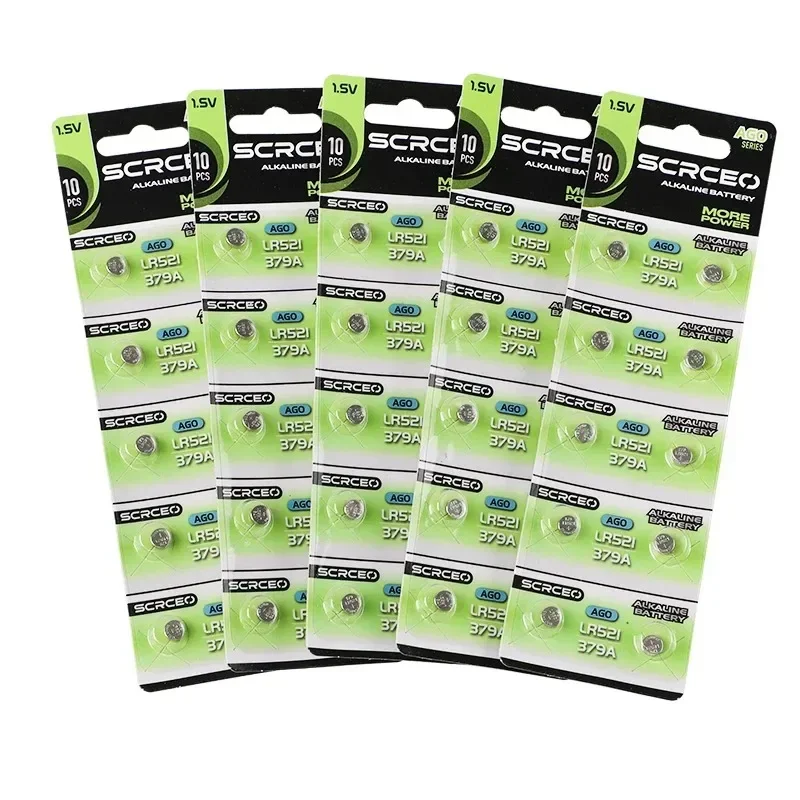 2-100pcs SR521SW AG0 LR63 SR521 Button Cell Battery, 1.5V Alkaline for Flashlights, Watches, Electronic Toys