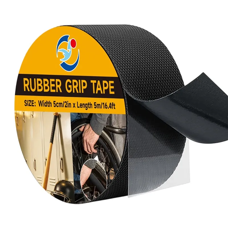 5m Self-Adhesive Rubber Grip Tape Non-Slip Tape Stairs Floor Anti Slip Wear-Resistant Tape Durable Handle Wrap for Tools Stairs