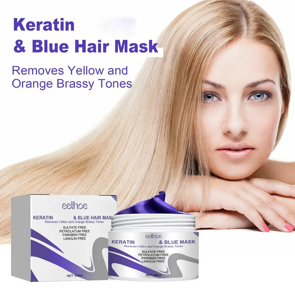 100ml Color Purple Hair Mask Blonde Hair Yellow Remove Shampoo Anti Tones Brass Effect Linen Color Hair Silver Gray X6Z6