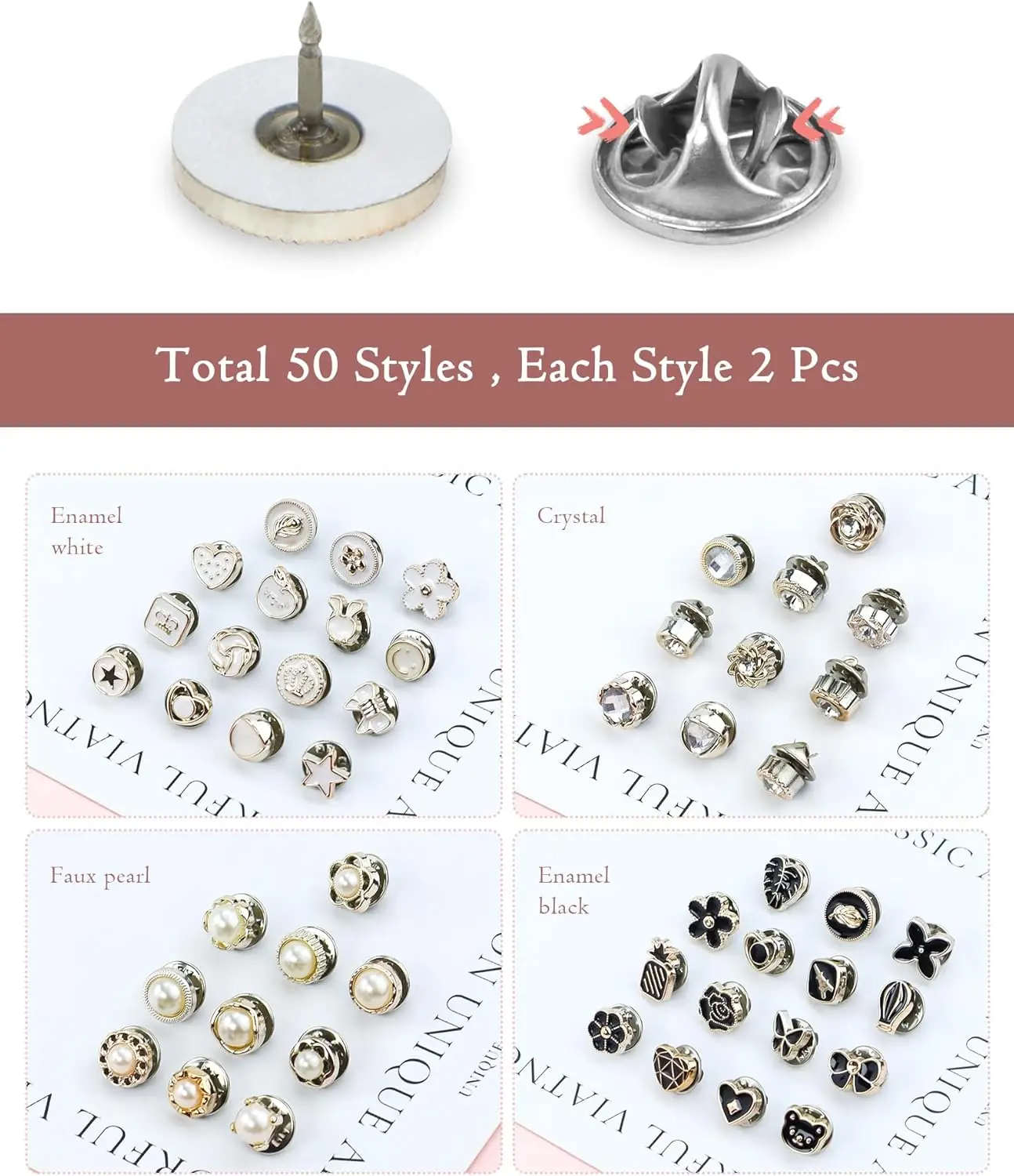 20pcs/Lot Button Brooch Prevent Accidental Exposure Buttons Brooch Badge Cufflinks Button Detachable Buttons Sewing Accessories
