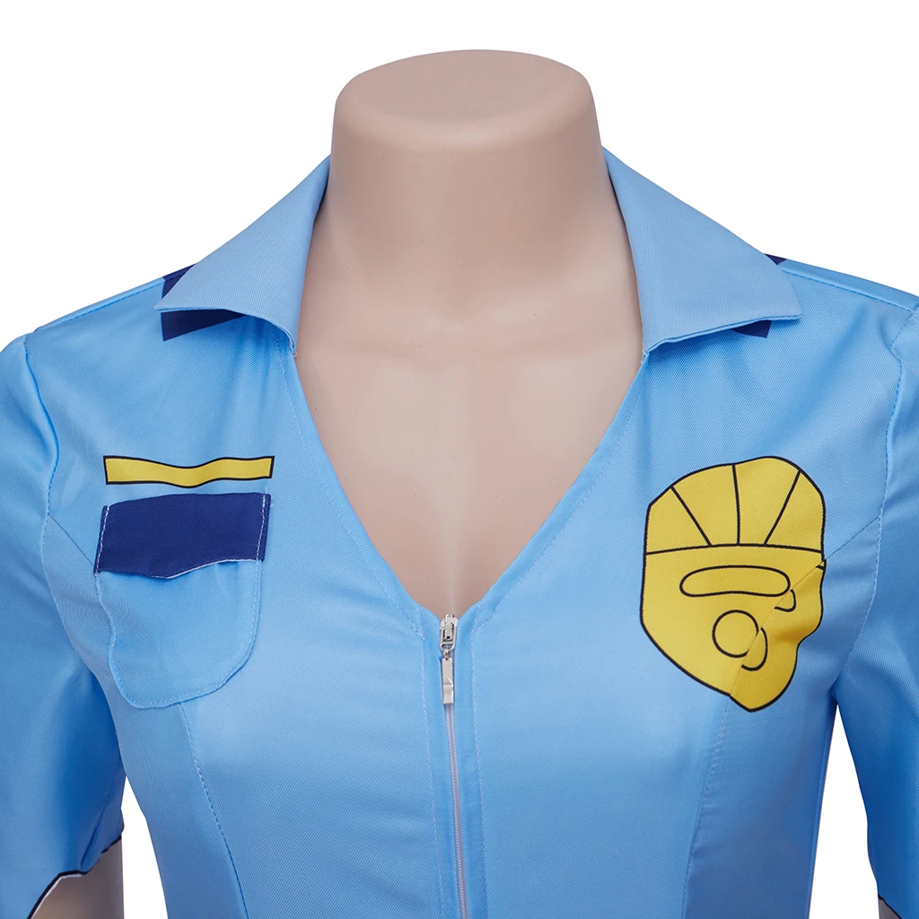 

Cosplaydiy Anime TV Paradise PD Gina Jabowski Costume Adult Women Police Uniform with Irregular Cutting Pants with Belt outfits