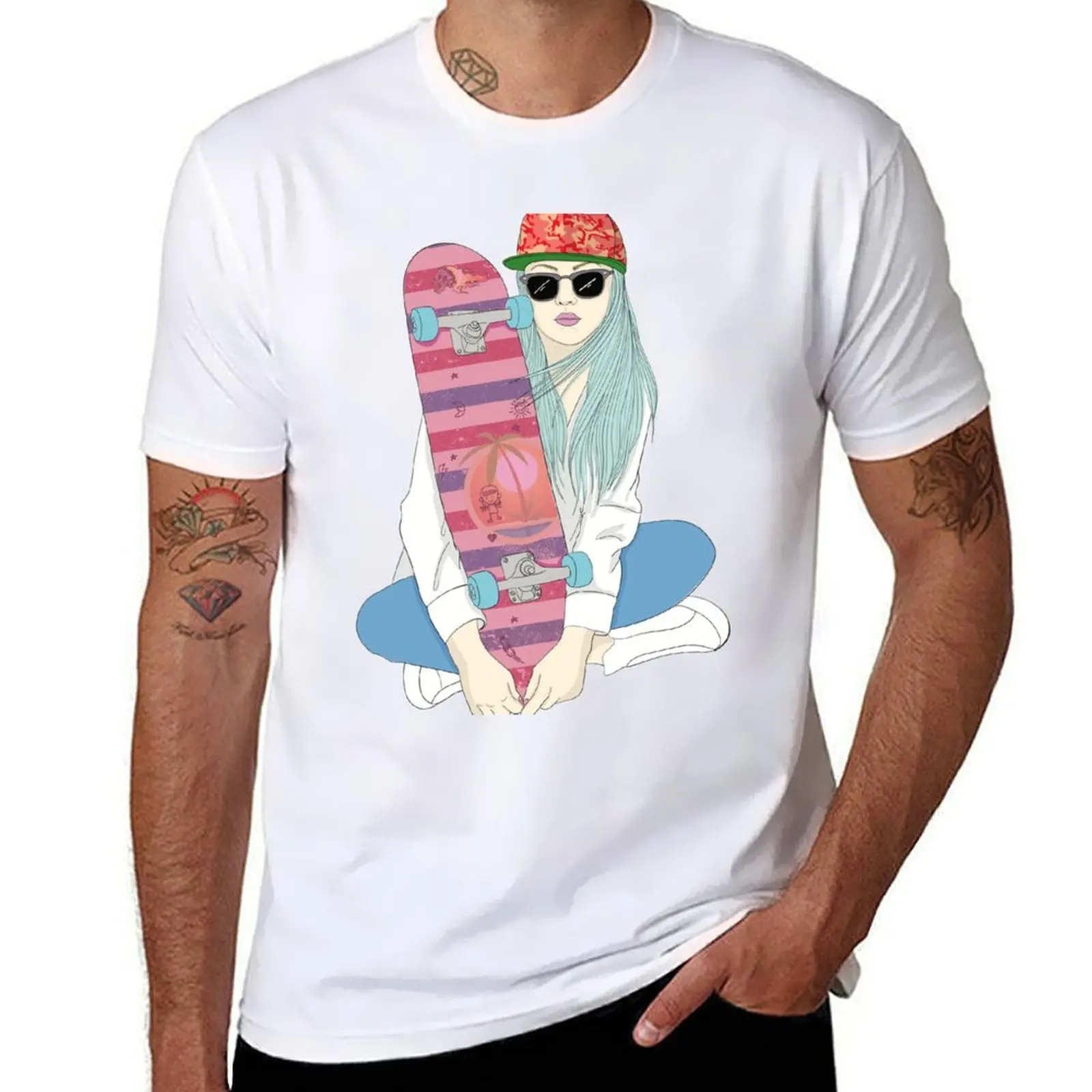 

Skatergirl SK8 Skateboarding Skate Skateboard Do A Kickflip Girl T-Shirt man graphic t shirt t shirts for man pack white T-Shirt