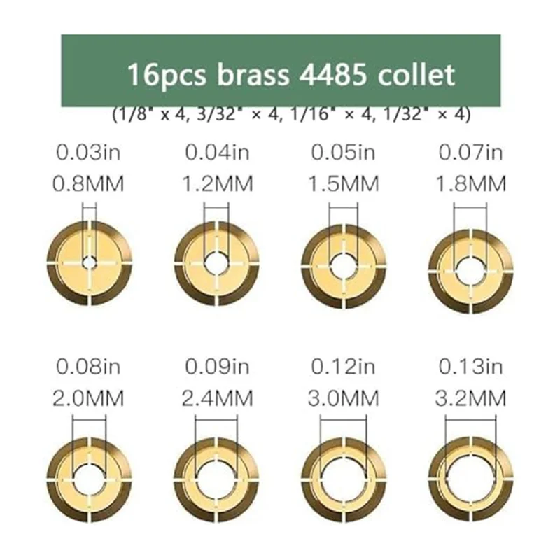 

Drill Chuck Collet Set,With Quick Change Adapter And Rotary Drill Nut Tool-1/32Inch To 1/8Inch Shanksize Parts Kit