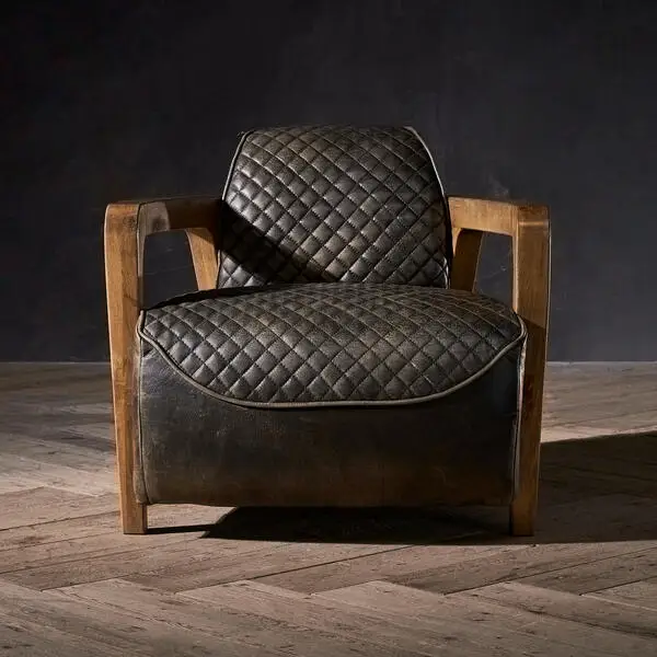 Lounge Modern Accent Designer Armchairs Antique Furniture Sofa Set Wooden Luxury Living Room Leather Chairs