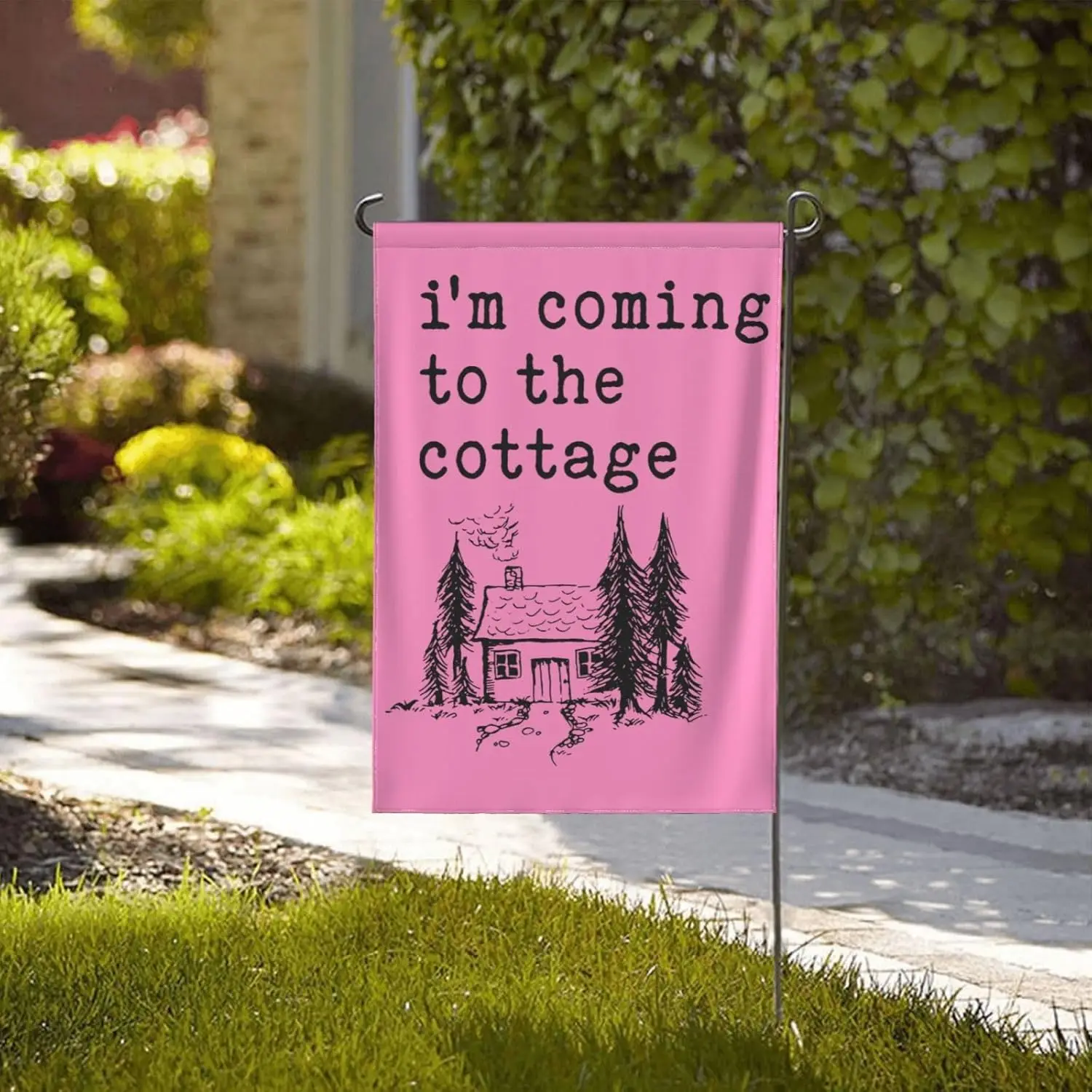 12x18in I'm Coming To The Cottage Garden Flag Double Sided Yard Flags House Banner(No Flag Stand) V3014 AAS