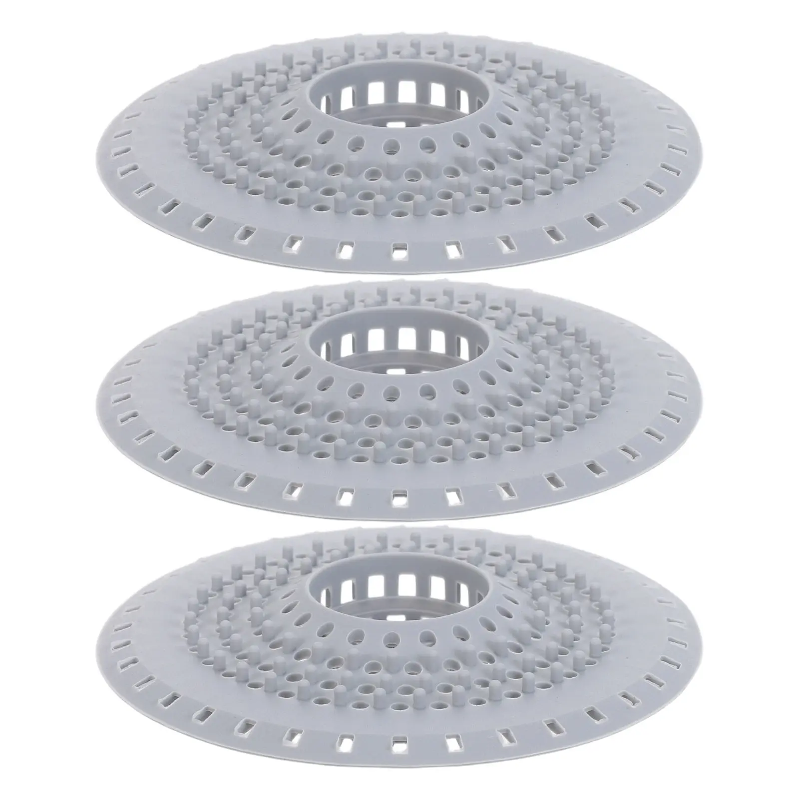 

3pcs Bathroom Drain Filter For Shower 4.83" Silicone Reusable Hair Catcher Fine Mesh Tub Sink Floor Drain Strainer