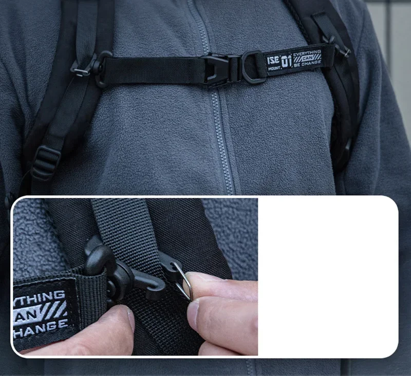 Outdoor-Camping-Hängegurt, tragbar, verstellbar, Handschlaufe, Tasche, Picknick-Ausrüstung, Karabiner-Clip, Schlüsselanhänger, Wandern, Camping-Ausrüstung – Detail 5