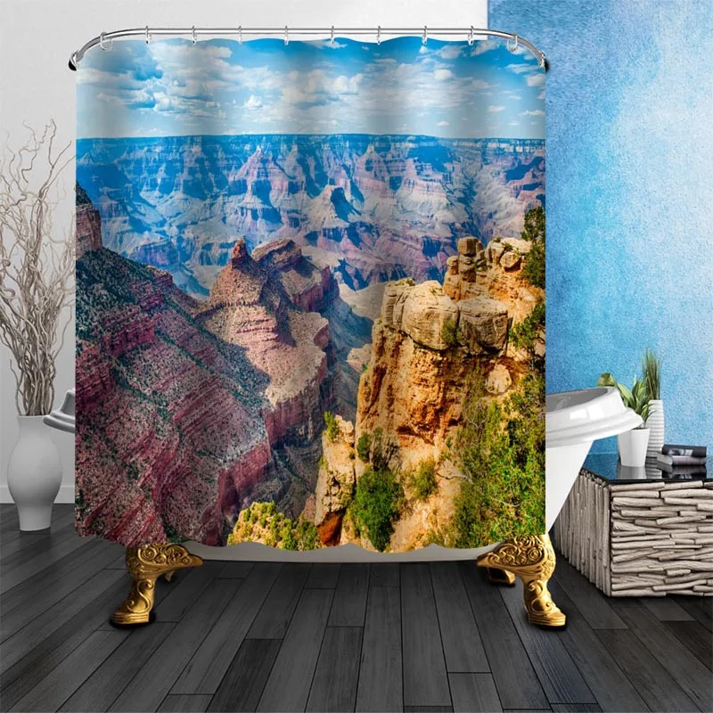 New Product The Grand Canyon Shower Curtain Polyester Fabric Screens Curtains For Bathroom 3D Waterproof Bath Curtain With Hooks