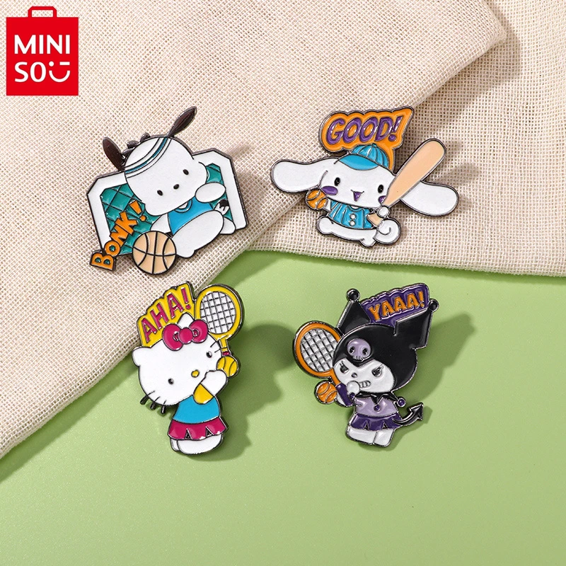 MINISO Sanrio Hello Kitty anime brooch cartoon sports commemorative badge cartoon cute backpack alloy tennis badge accessories