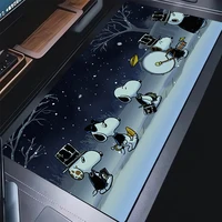 Alfombrilla de ratón de Snoopy de dibujos animados Kawaii, Alfombra de teclado de Manga en blanco y negro XXL, alfombrilla de ratón de Anime para juegos de PC, alfombrilla de escritorio HD