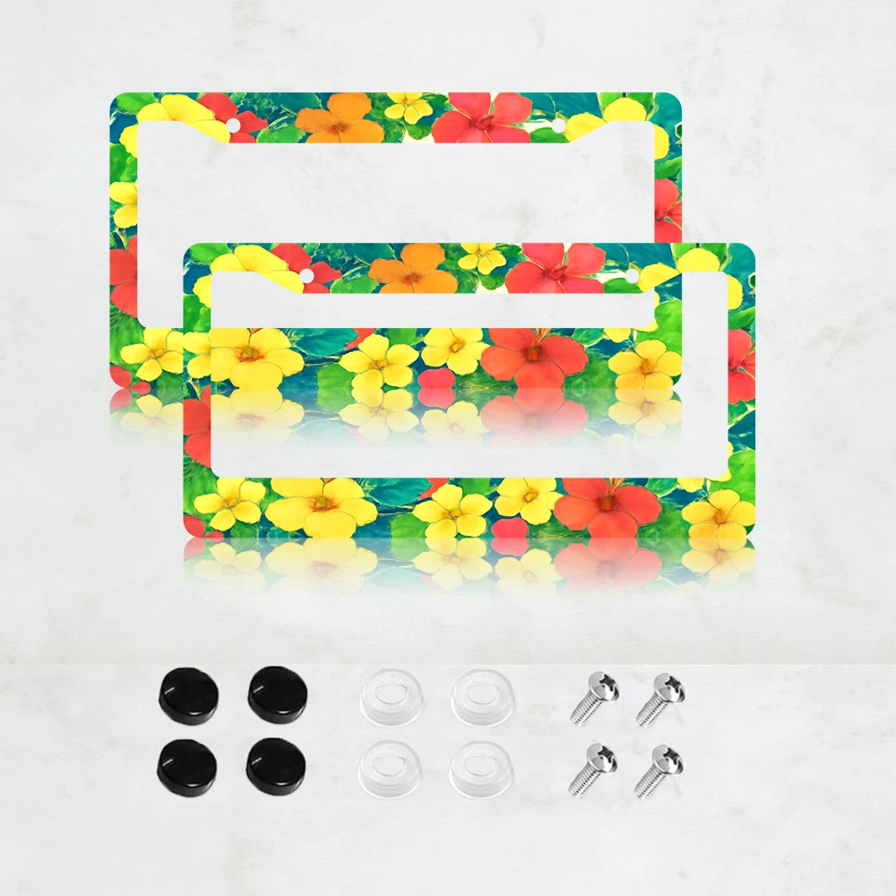 

2PC 2-Hole License Plate Frame, Aluminum, 6x12 Inches, with Screws, American Standard Size, Retro Novelty Car Decoration Gift