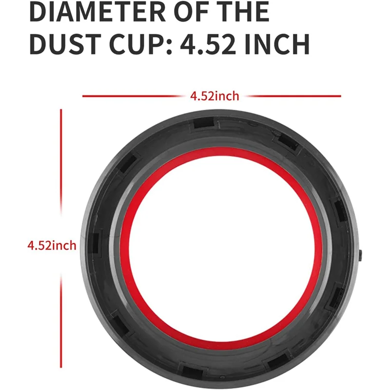 Anillo de sellado superior fijo para Dyson V11, V15, SV14, SV15, SV22, piezas de repuesto de taza de suciedad