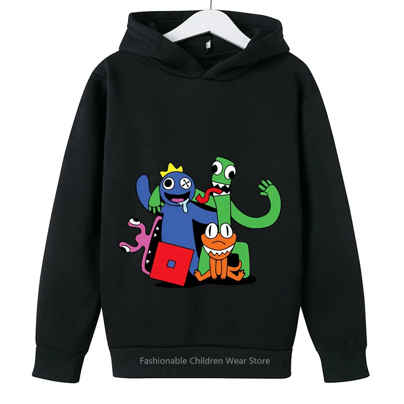 Game Rainbow Friends Hoodies Kids Pullover Cotton Hood Sweatshirt Boys Girls Anime Tops Kawaii Outwear Sudadera Children Clothes