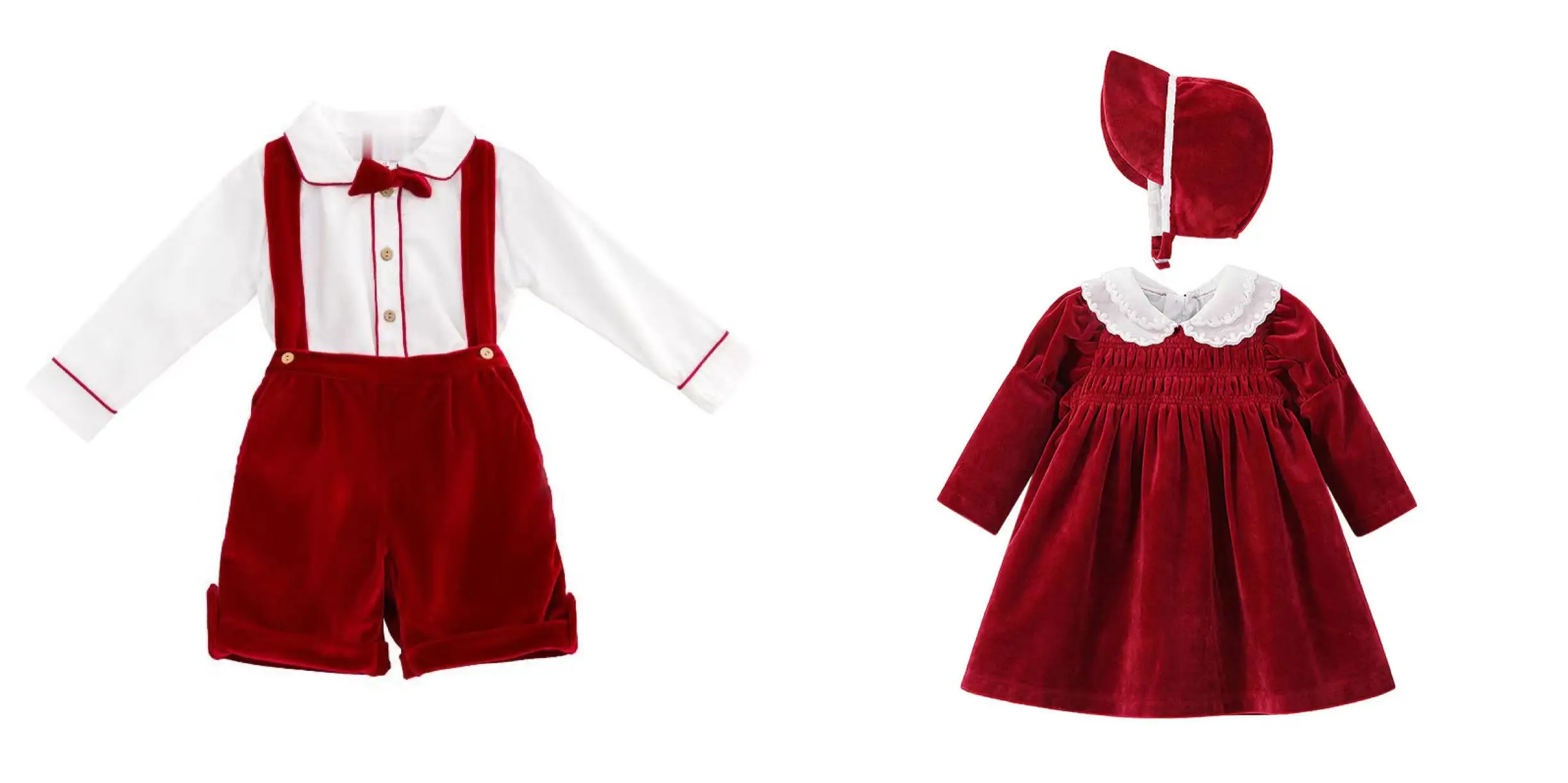 2022new Baby Boys\' Suit Pure Cotton Shirt Velvet Shorts Toddler Boy Clothes Brother Sister Baptism Christmas Clothes 3pcs