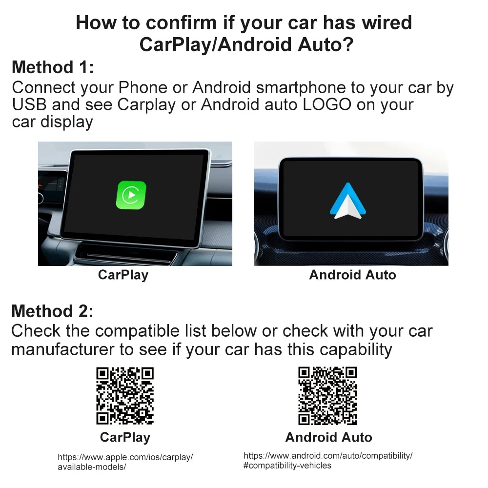 2026 Wireless CarPlay/Android Auto Adapter Plug and Play for VW Toyota Nissan Ford Benz Wired To Wireless for Apple & Android