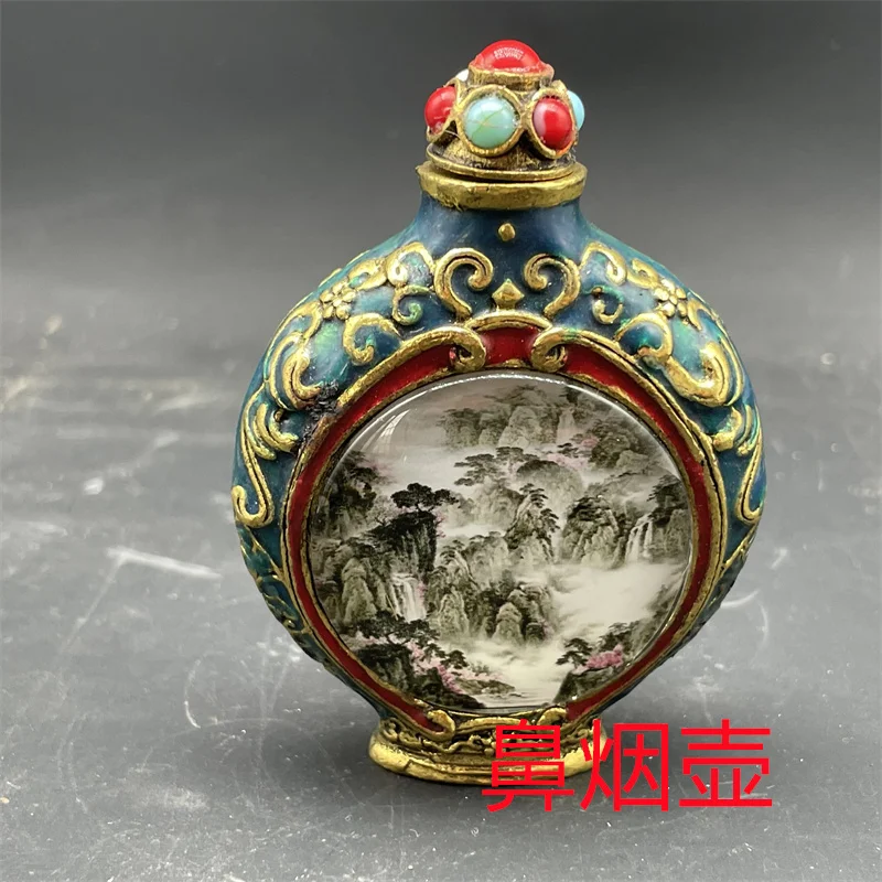 

Snuff Bottle Folk Characteristic Craft Snuff Bottle Antique Inner Painting Old Style Snuff Bottle Mini Decoration