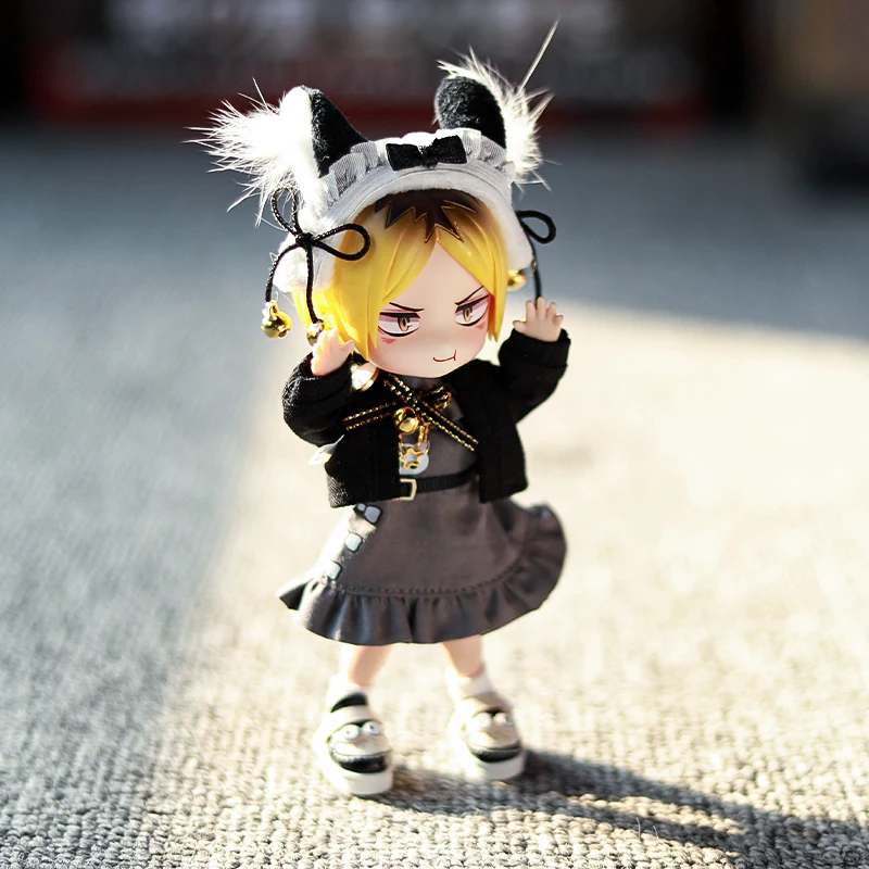 OB11 Baby Clothes Cat Ear Dress Set Coat Cotton Clother GSC P9 1/12 bjd Doll Cute Clothes Molly Doll Clothes Headwear