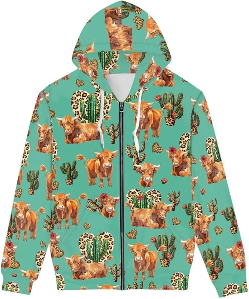 خمر ثلاثية الأبعاد مطبوعة الكرتون زهرة نمط قلنسوة بسحاب النساء الرجال بلايز عادية ربيع الخريف موضة المتضخم للجنسين بلوزات