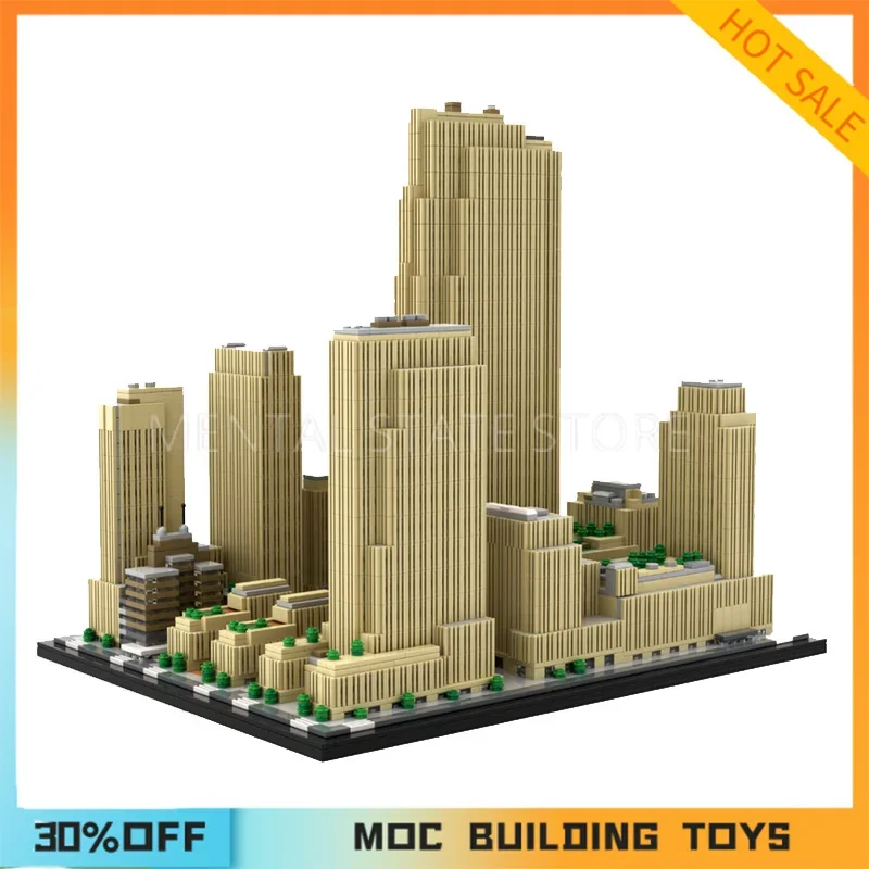 5999PCS Customized Rockefeller Center 1:800 Scale Building Building Blocks Technology Bricks DIY Creative Assembly Toy Gifts