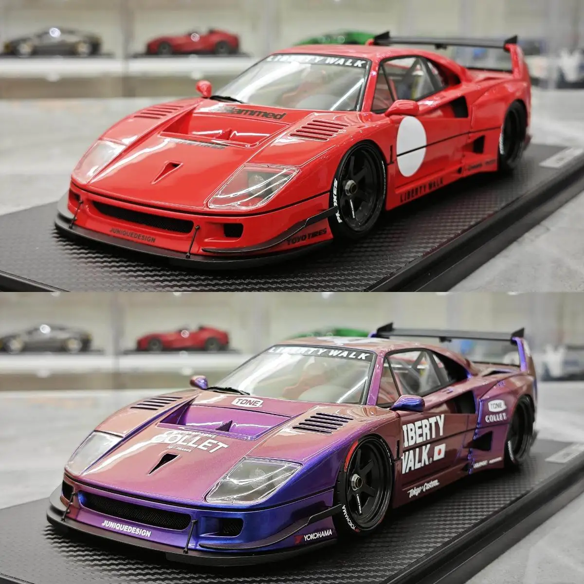 

IG 1:18 F40 Full Carbon LB JDM Simulation Limited Edition Resin Metal Static Car Model Toy Gift