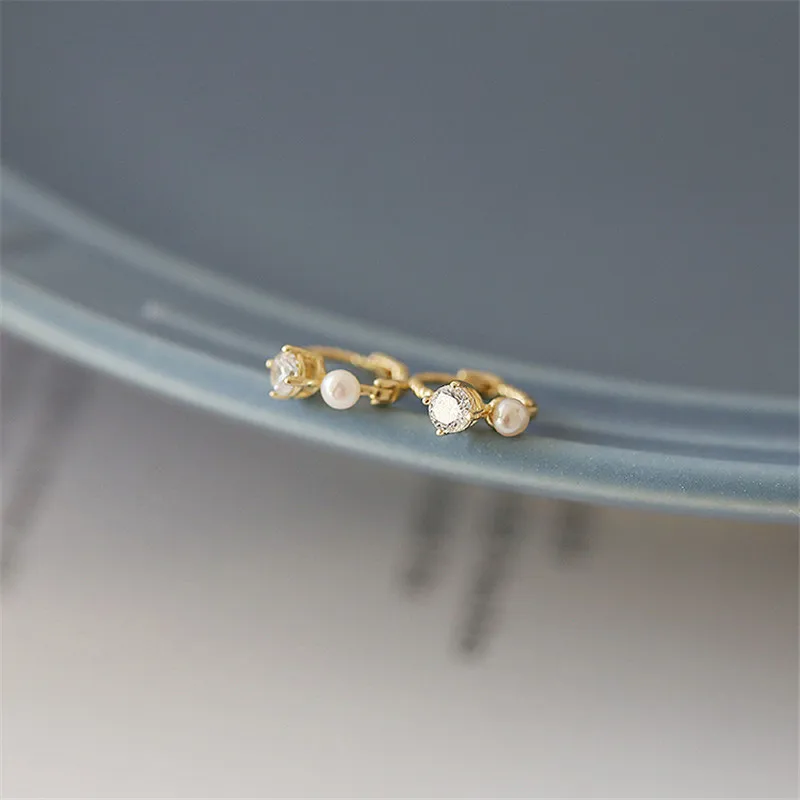 925 Sterling Silver Proste małe kolczyki z cyrkoniami dla kobiet Temperament Słodka biżuteria — zdjęcie 6