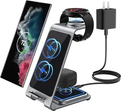 Owlpow 3 in1 for Apple Charging Station Multiple Device [Qi] Wireless iPhone Charging Station for iPhone Apple Watch/Airpods Pro