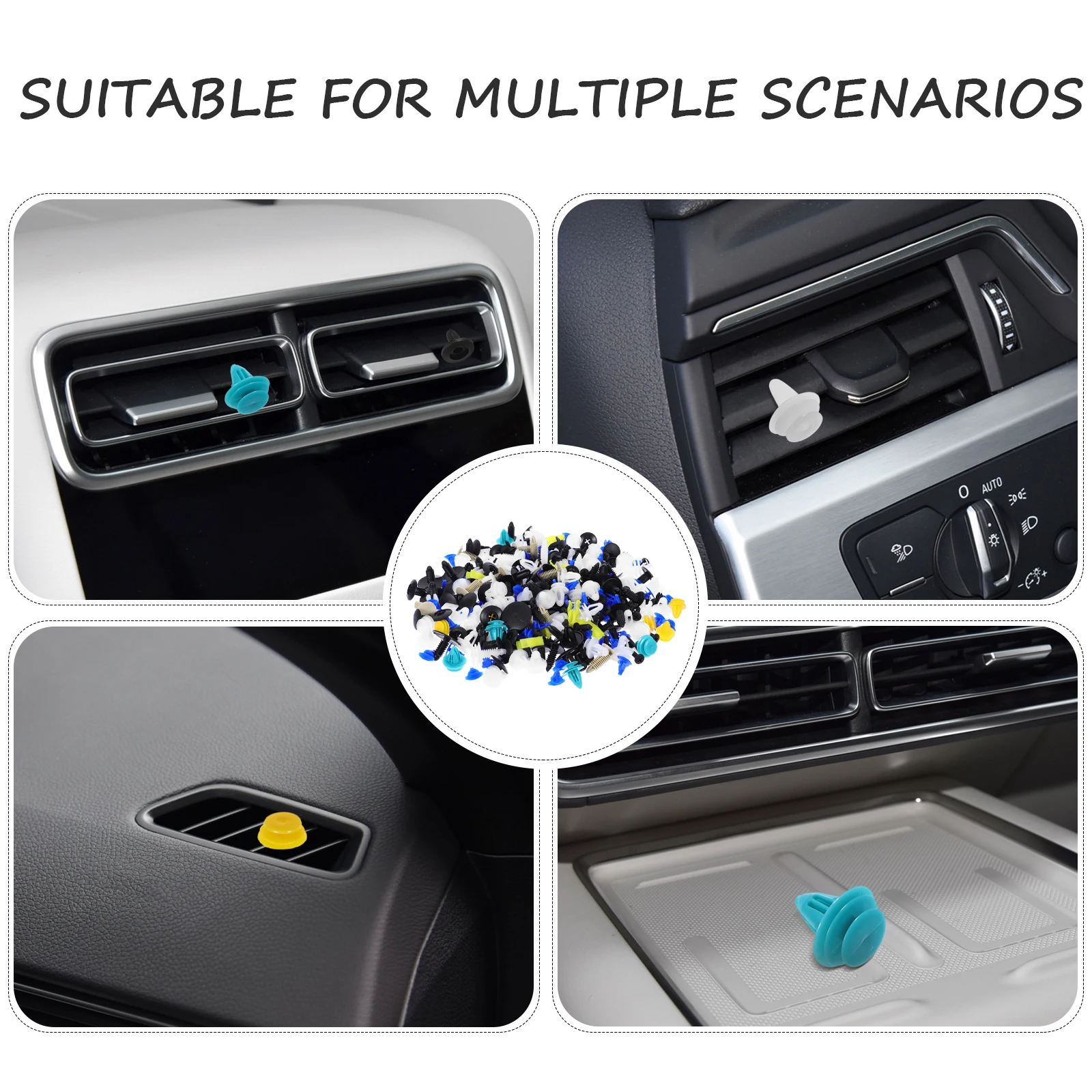 

500pcs Car Interior Clips Retainer Fasteners Bumper Door Trim Accessories Push Pins Car Decorative Hardware Plastic