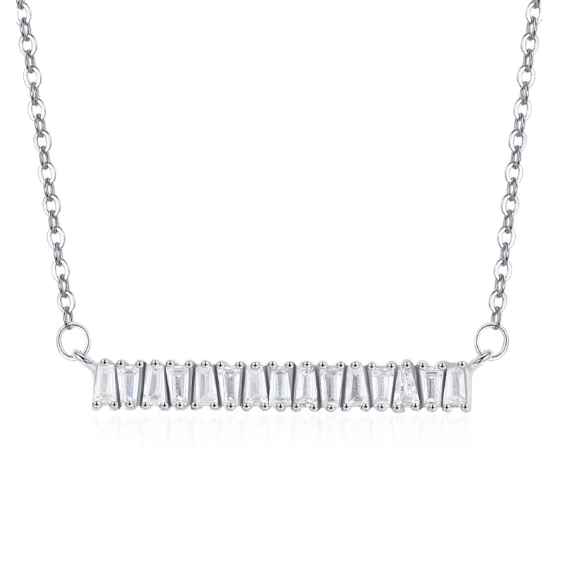 جديد الموضة العصرية المرأة الفضة والمجوهرات S925 تمهيد الزركون ربط سلسلة قلادة #1