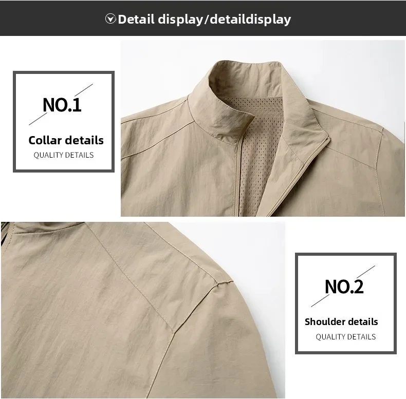 Men's Lightweight Packable Windbreaker Jacket 100% Polyamide Nylon Breathable Outdoor Sports Sun Protection Coat 2026