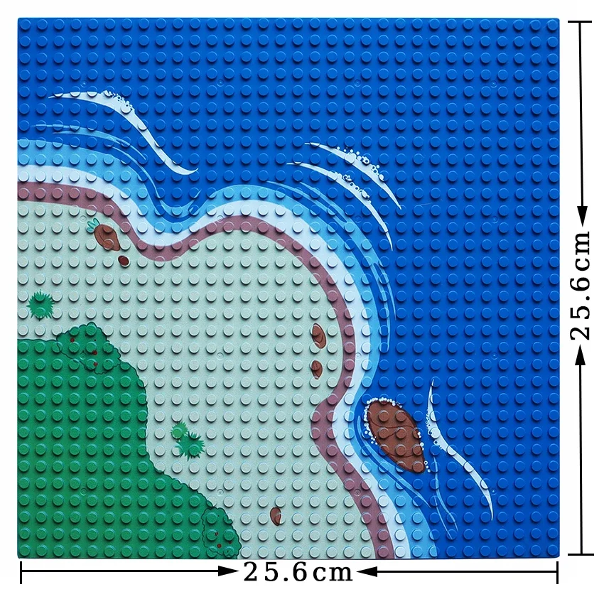 قاعدة لوحة اللبنات لتقوم بها بنفسك جزر شاطئ البحر نهر المراعي لوحات 32x32 نقطة الجسيمات الصغيرة مدينة ألعاب الطوب البناء