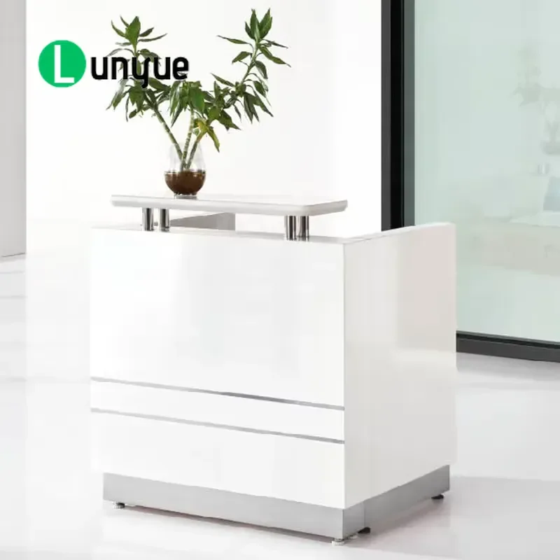 Modern Office Reception Desk Stylish Front Counter Furniture for Business Lobby Hotel Waiting Area Durable Wood Design