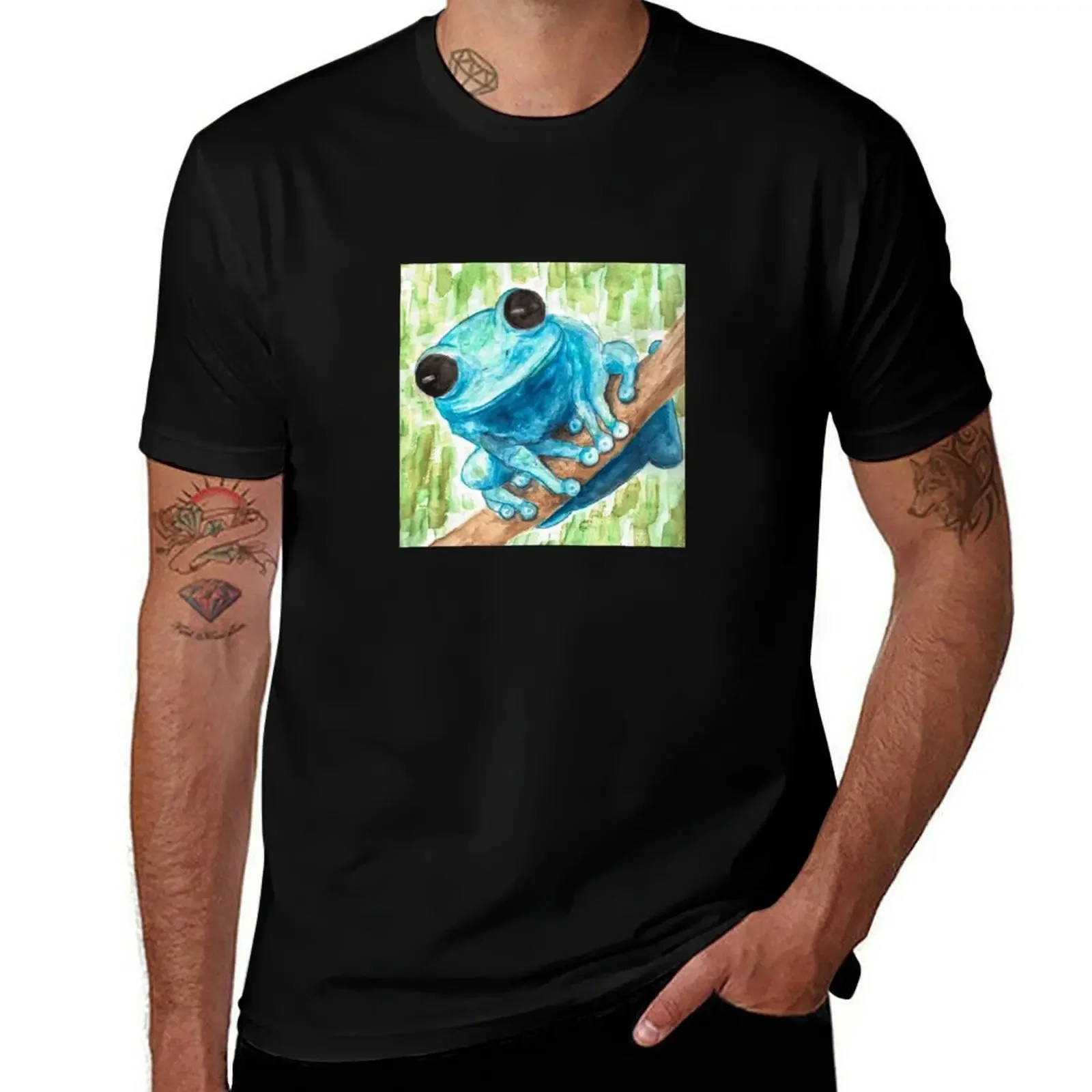 

Blue Froggy T-Shirt oversize t-shirts man blue lock custom t-shirts aesthetic clothes mens t shirts pack