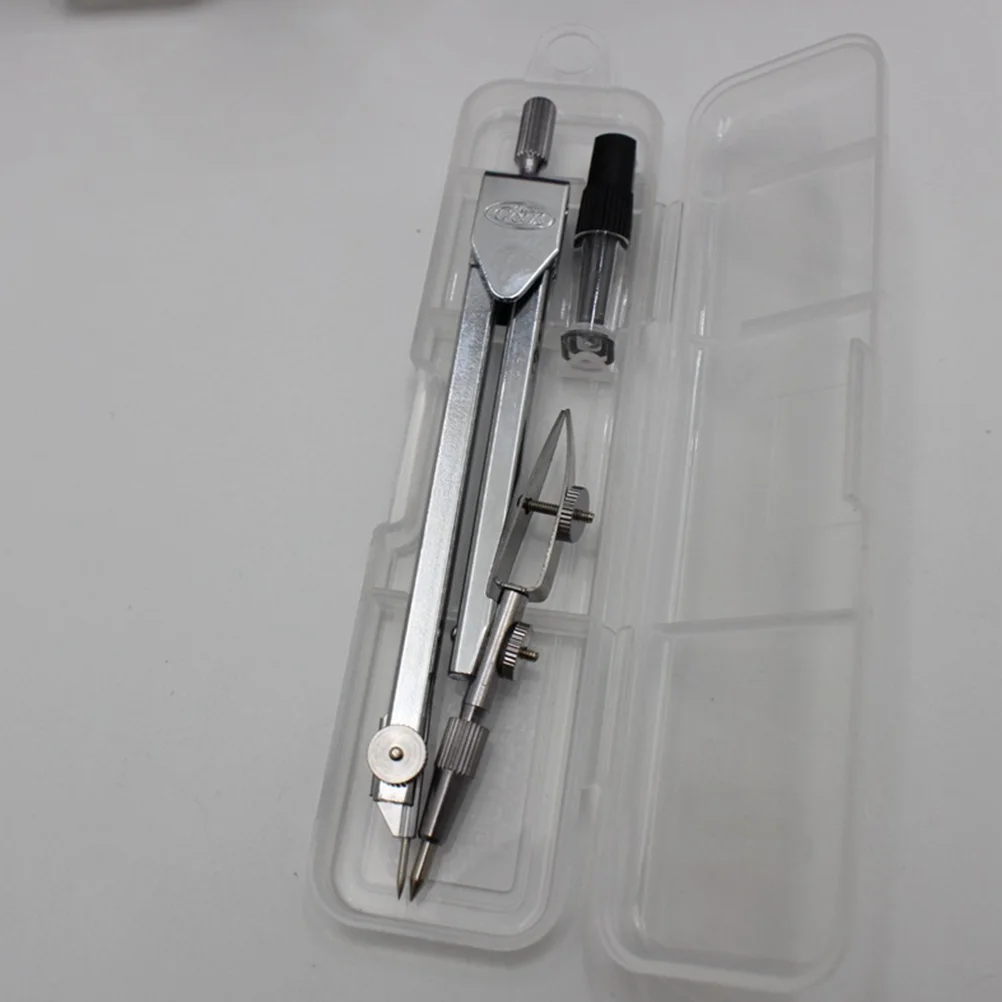 2 Pcs Metal Drawing Compasses Math Teaching Tools Student Office School Supplies