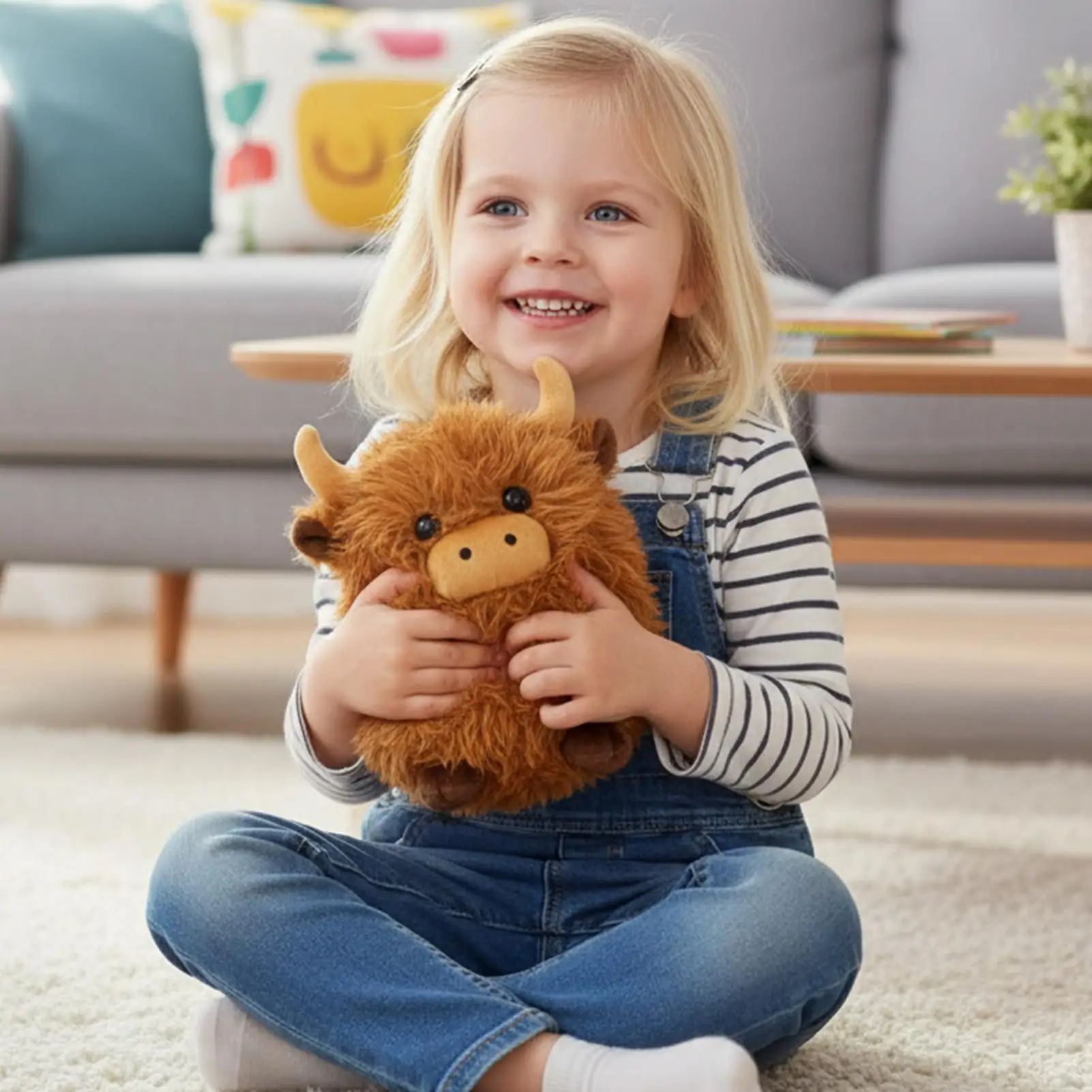 Knuffeldier voor kinderen Knuffelbaar knuffelig zacht pluche dier Koe pop gevuld voor kinderen tieners jongens meisjes verzamelaars vrienden bank