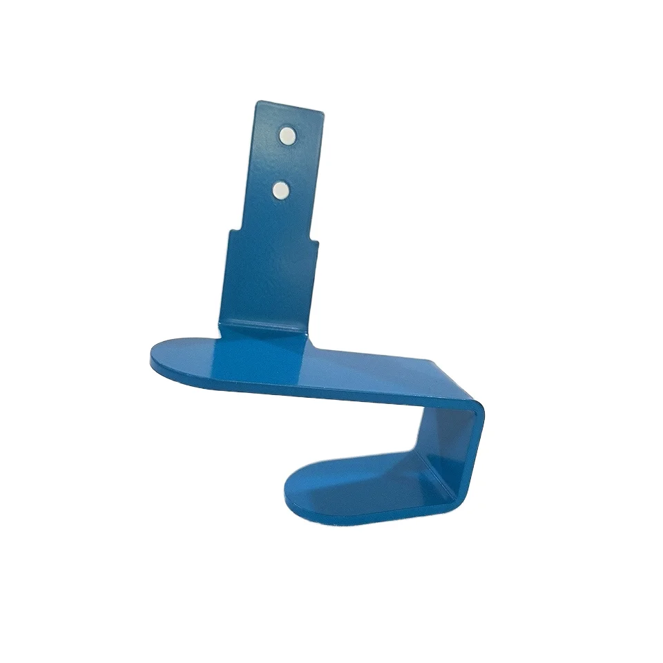 Custom Blue Powder Coated Sheet Metal Fabrication Laser Cutting Bending Parts Heavy Duty J Hook Hanging Mounting Bracket