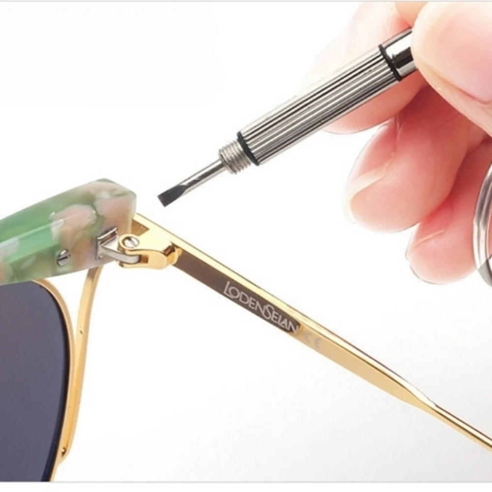 Mini Hand Glasses Screwdrivers 3-in-1 Spectacle Repair Kits Multifunction Sunglass Watch Glasses Screwdriver Set with Keychain