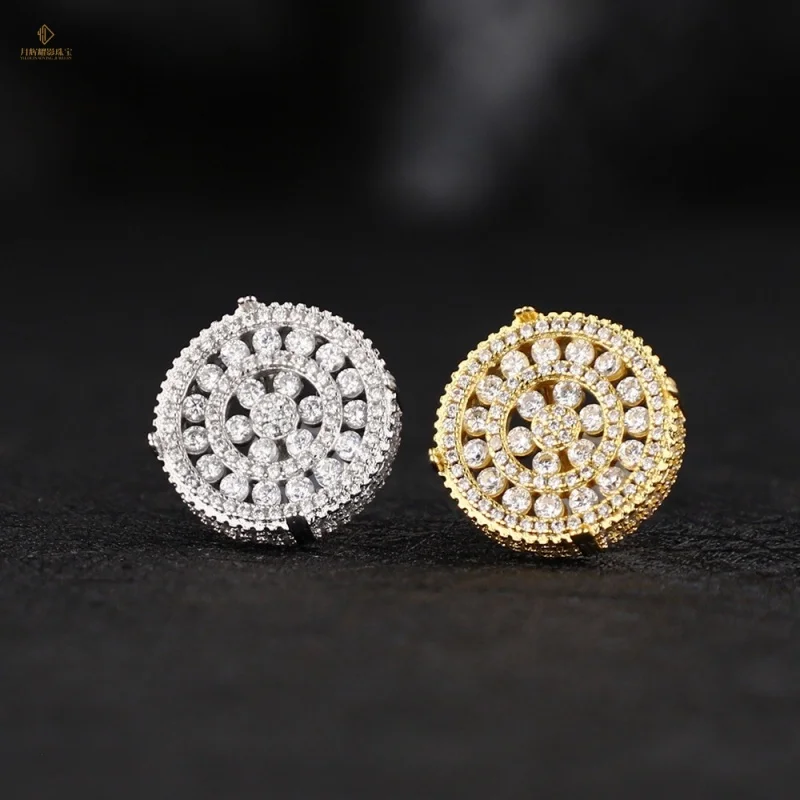 Pass Diamond Tester GRA Certified Stocks Hip Hop Fully Iced Brilliant Cut Rhodium Plated Luxury 925 Silver Moissanite Earrings
