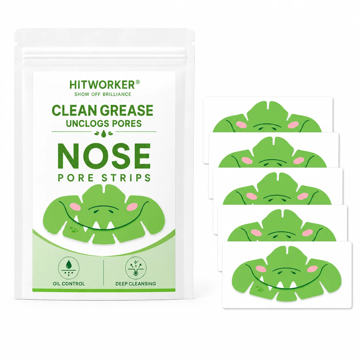 5PCS Cute Crocodile Hydrocolloid Nose Patch, Cartoon Beauty Patch for Everyday Self-Care
